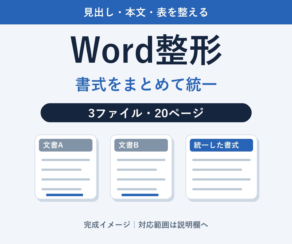 Word文書の書式をまとめて整えます 見出し・余白・表記をそろえて読みやすく イメージ1
