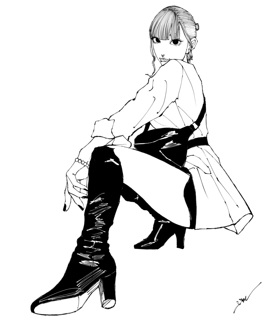 白黒のSNSアイコン制作いたします 線画のみのシンプルでミニマルアイコン！しかもお洒落◎ イメージ7