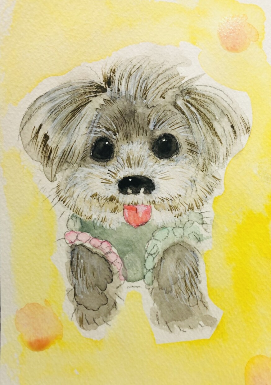 大切なペットをやさしく描きます 水彩手描きの似顔絵（原画郵送・額装オプションあり） イメージ3