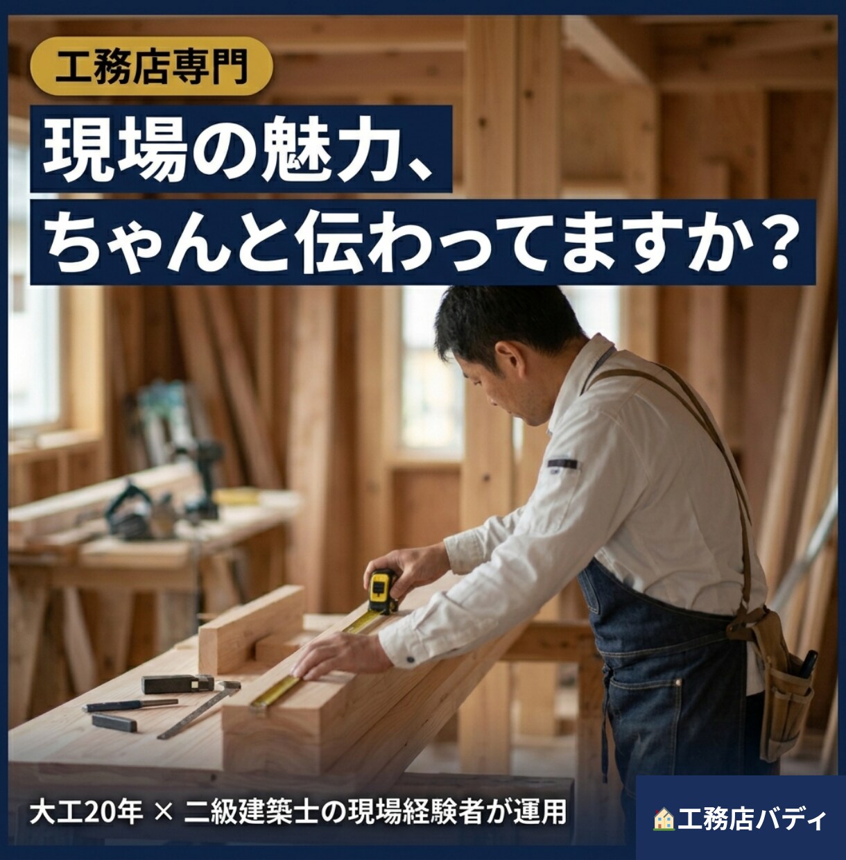 工務店専門インスタ運用月4〜6本で代行します 大工20年×施工管理6年の現場経験者が月4〜6本で運用 イメージ1