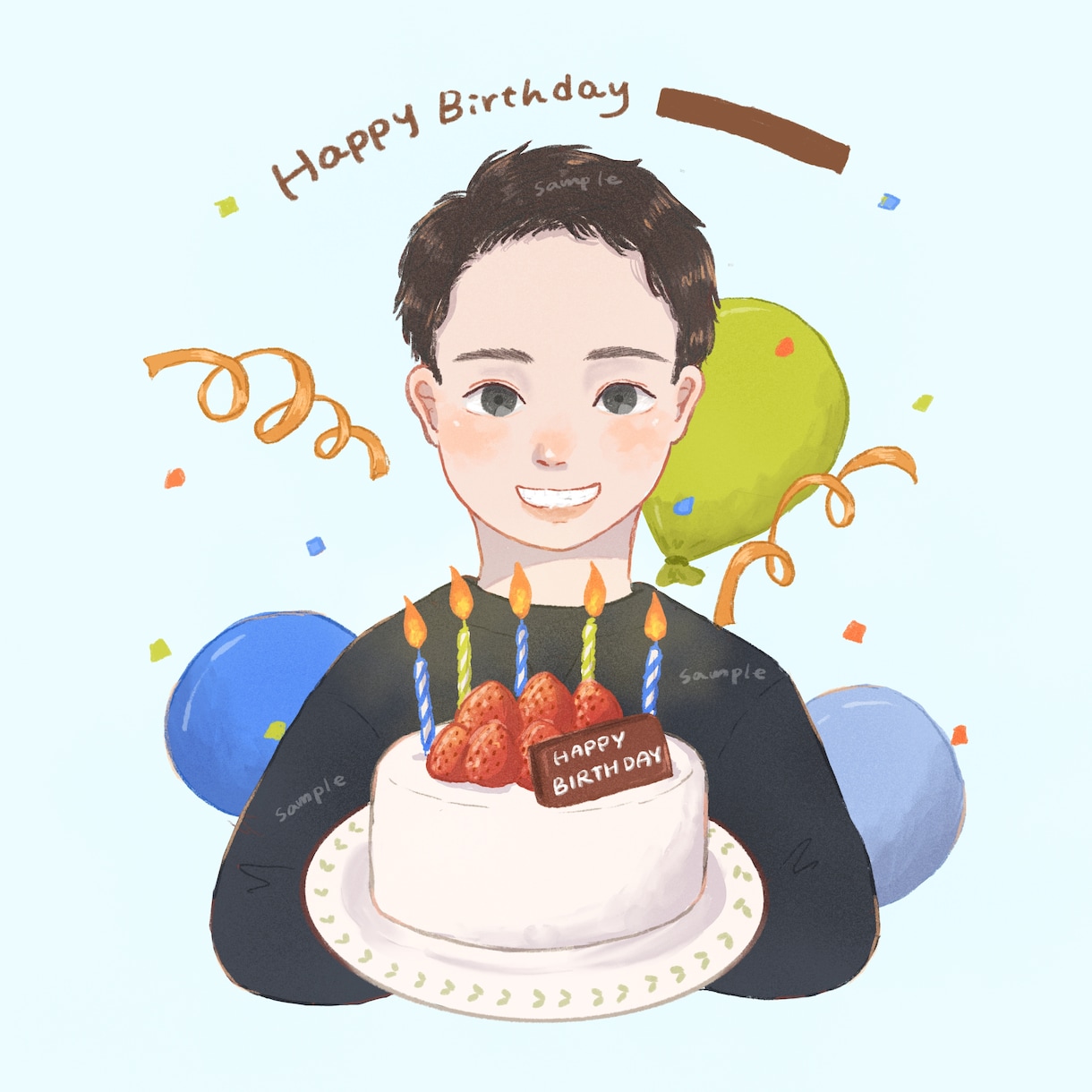 しっかりタッチの似顔絵イラスト描きます 絵本のような風合いです！アイコン,贈り物にも♡商用利用も可！ イメージ5