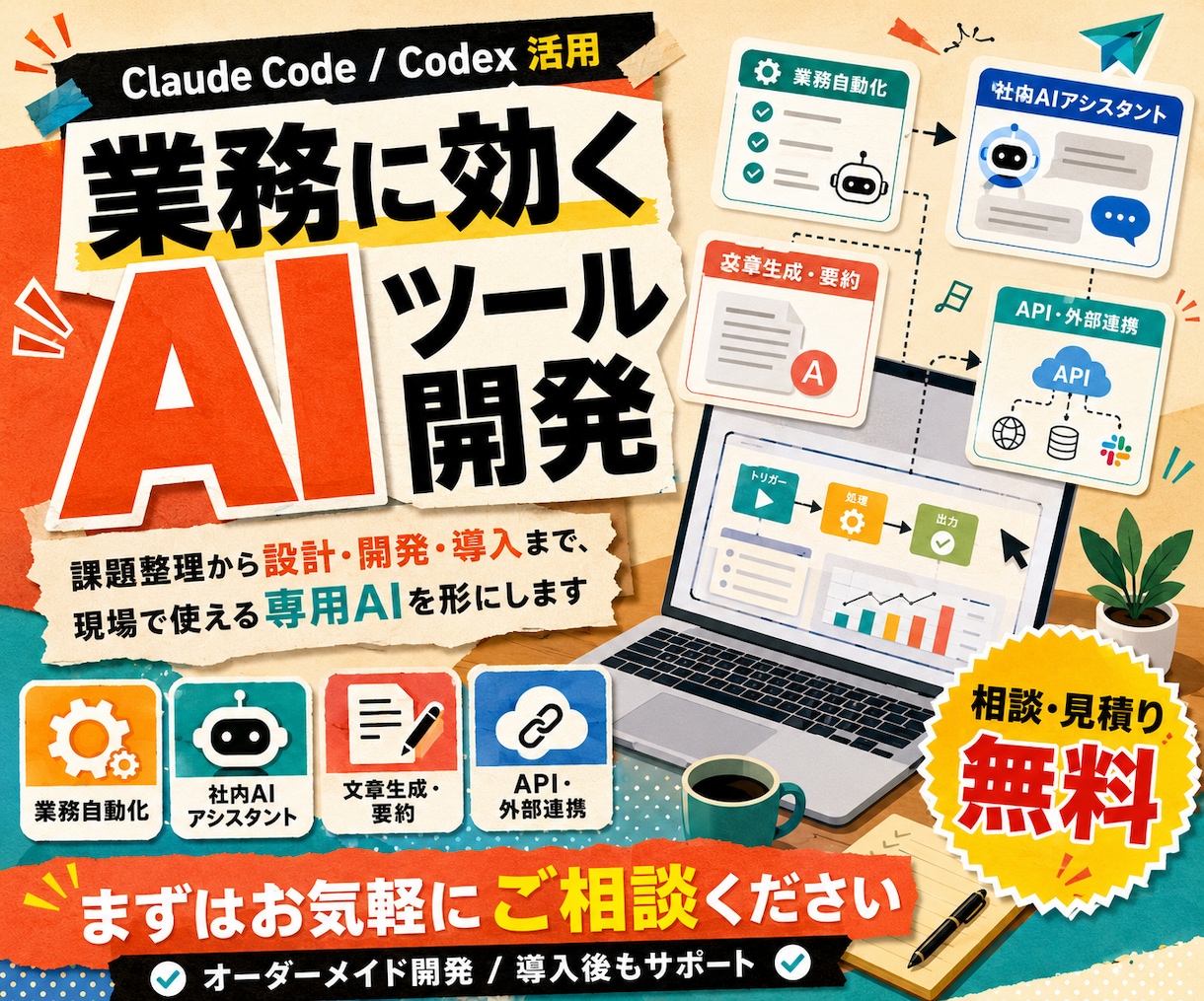 Claude Codeで業務AIツールを開発します 現場の課題整理から設計・開発・導入まで、専用AIを形にします イメージ1