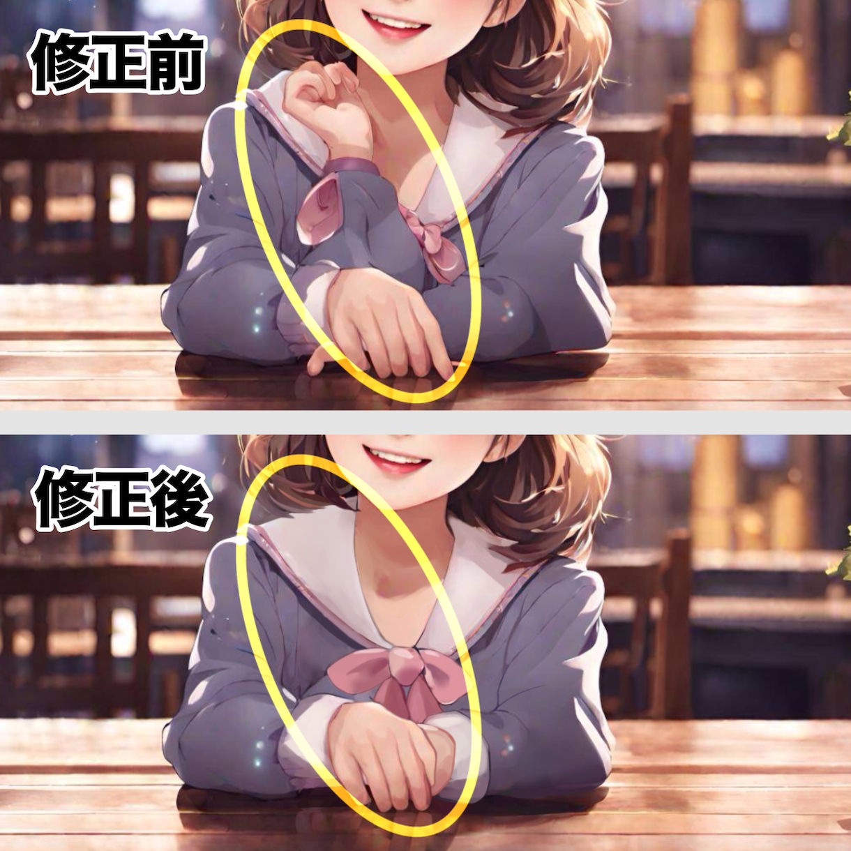 AIイラストを修正いたします 最大2箇所まで修正OK！違和感のない絵に変身させます！ イメージ2