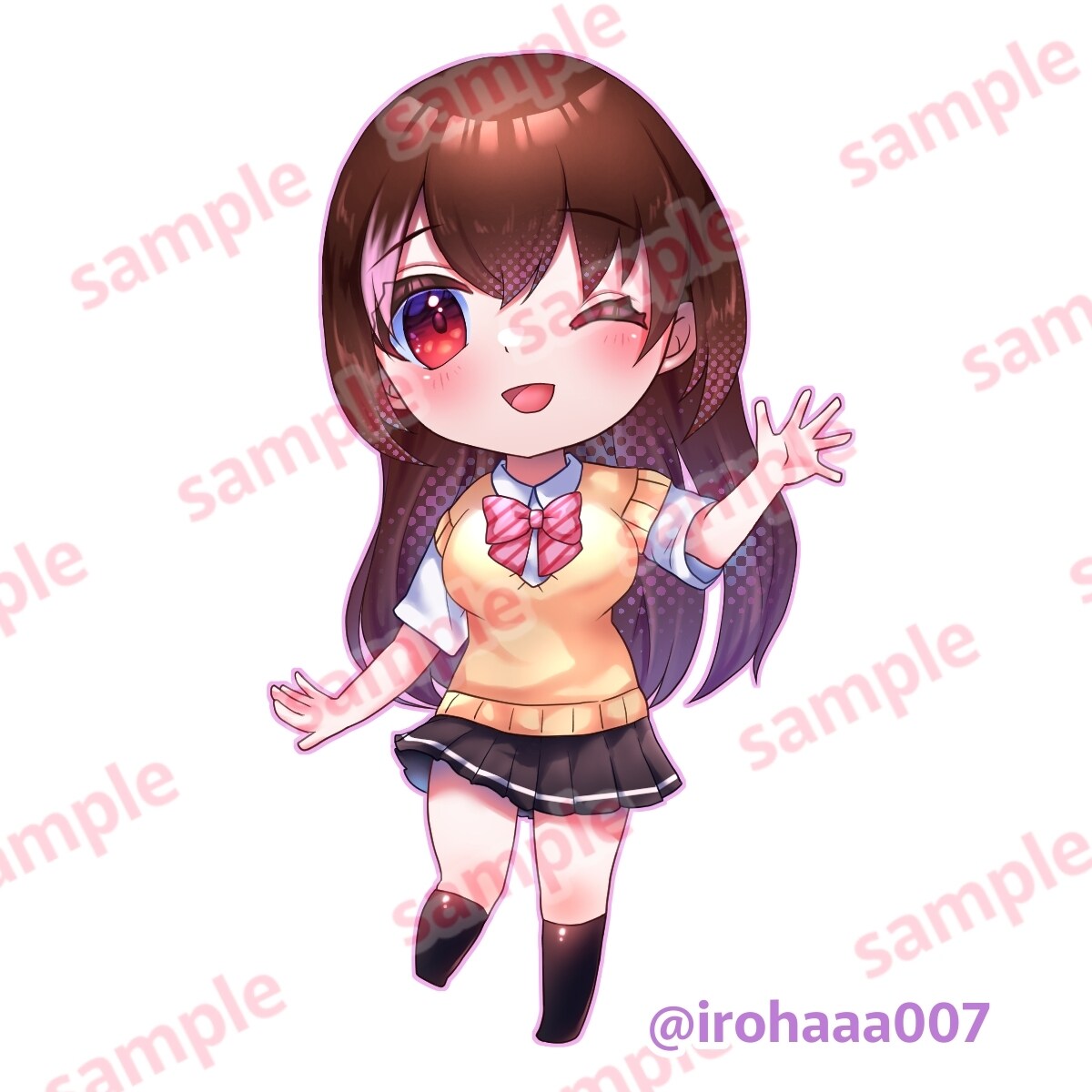 可愛いミニキャラ描きます うるっと瞳の可愛いミニキャラ！グッズ用、動画用イラスト等に イメージ2