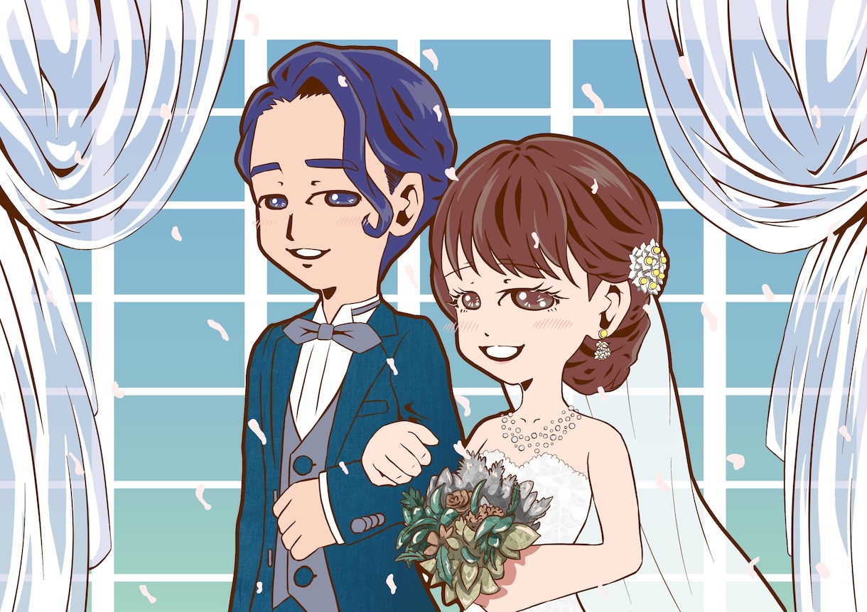 結婚式・記念日の思い出を温かなイラストにします 現実を超えて、思い出を“理想の形”に残すお手伝いをします イメージ1