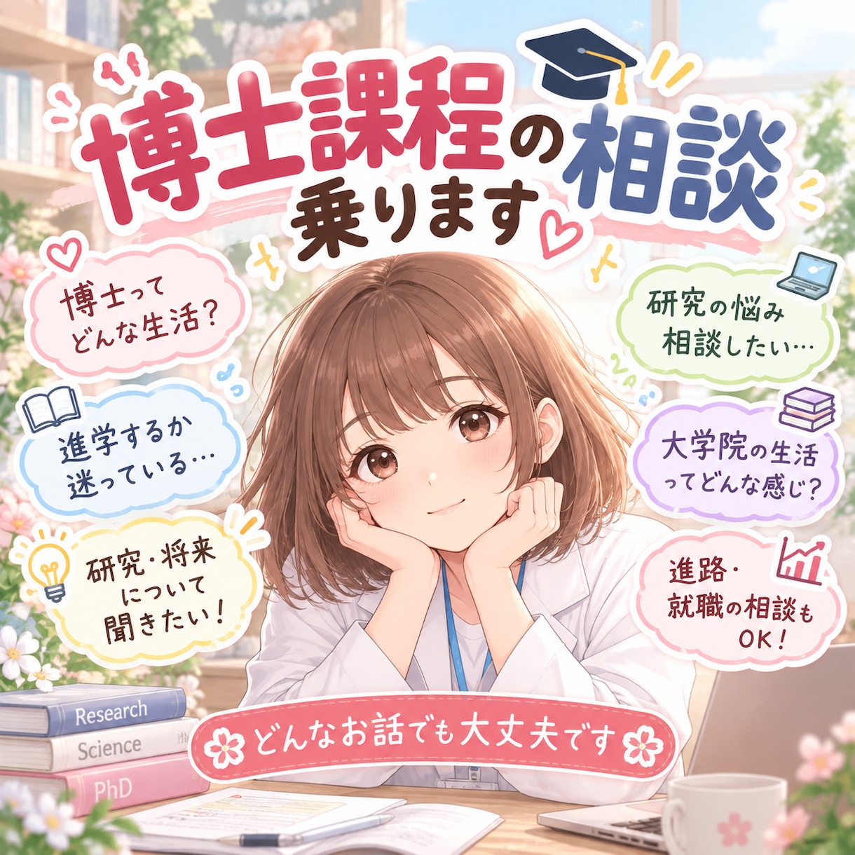 現役博士課程学生が進学の相談にのります 博士進学のリアルな疑問や不安にお答えします イメージ1