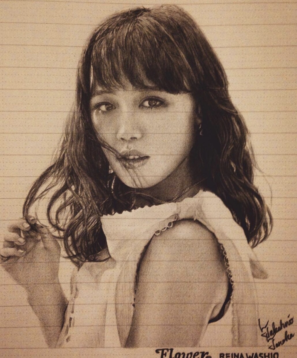 K-POPアイドルなどの似顔絵描きます 基本的にはモノクロの作品となります。(鉛筆画) イメージ7