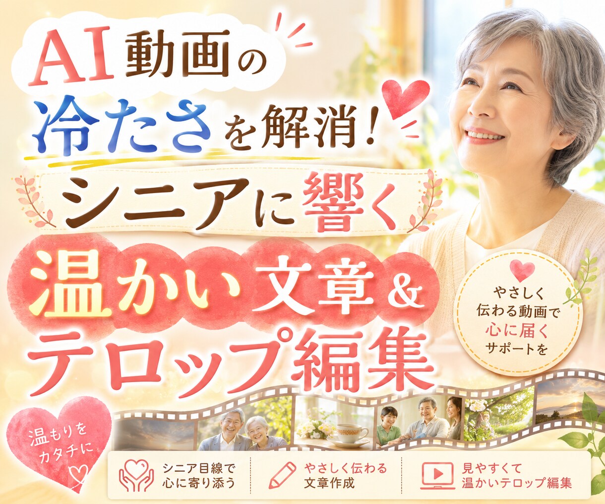 AI動画を温感修正！見やすいテロップに仕上げます AI動画の機械っぽさを解消し温かい動画にします イメージ1