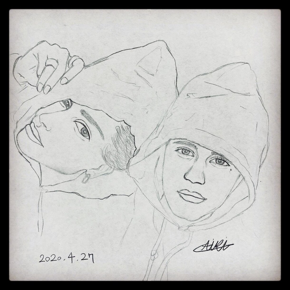 リアルにしっかりした線で似顔絵を描きます 記念日のプレゼントや好きな人の似顔絵など思い出を1枚に！ イメージ3