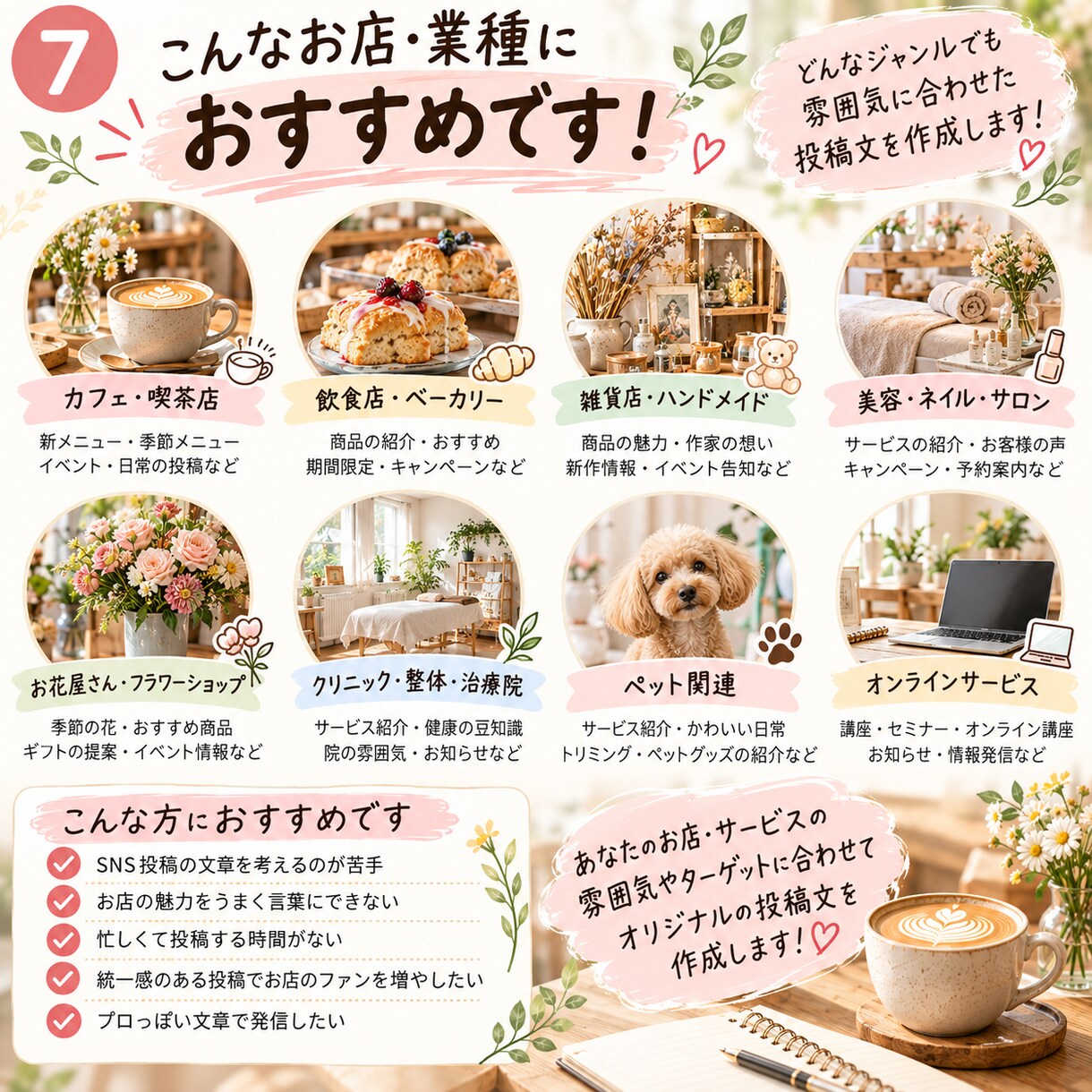 Instagramの投稿文を5本まとめて作成します 投稿ネタに悩む個人店・サロン向け｜伝わる文章を丁寧に作成 イメージ7