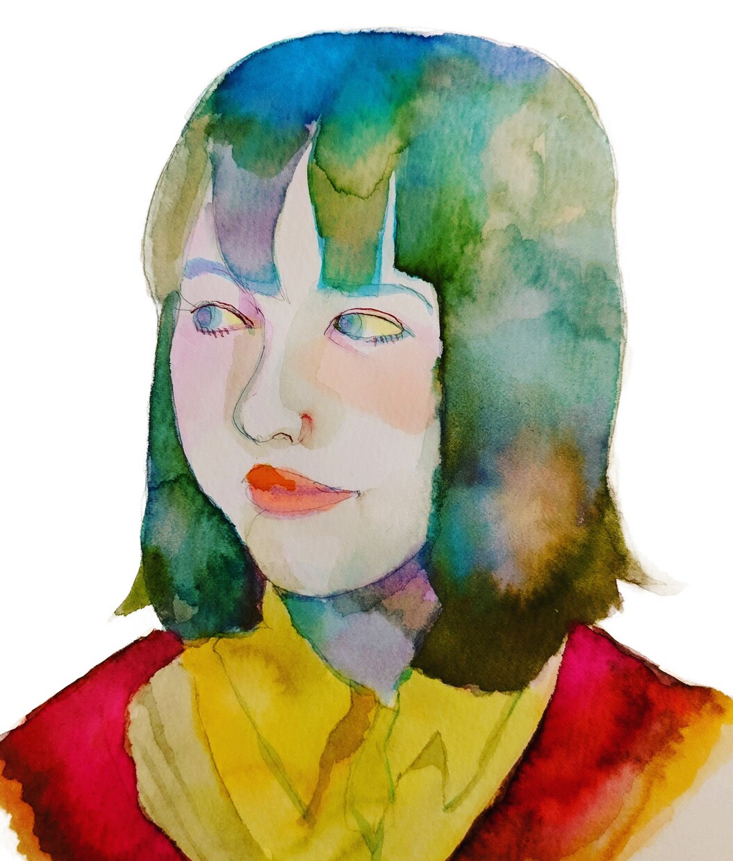 修正無料　似顔絵SNSアイコン描きます ニュアンスカラー仕上げ水彩似顔絵 イメージ5