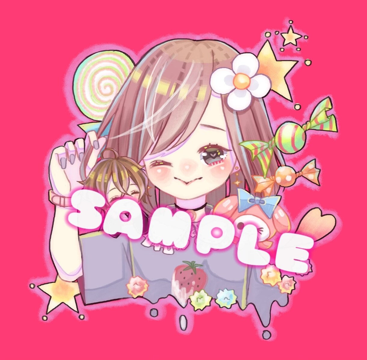 似顔絵、イラストアイコン描きます 似顔絵やキャラクター(版権不可)アイコン描きます！ イメージ6