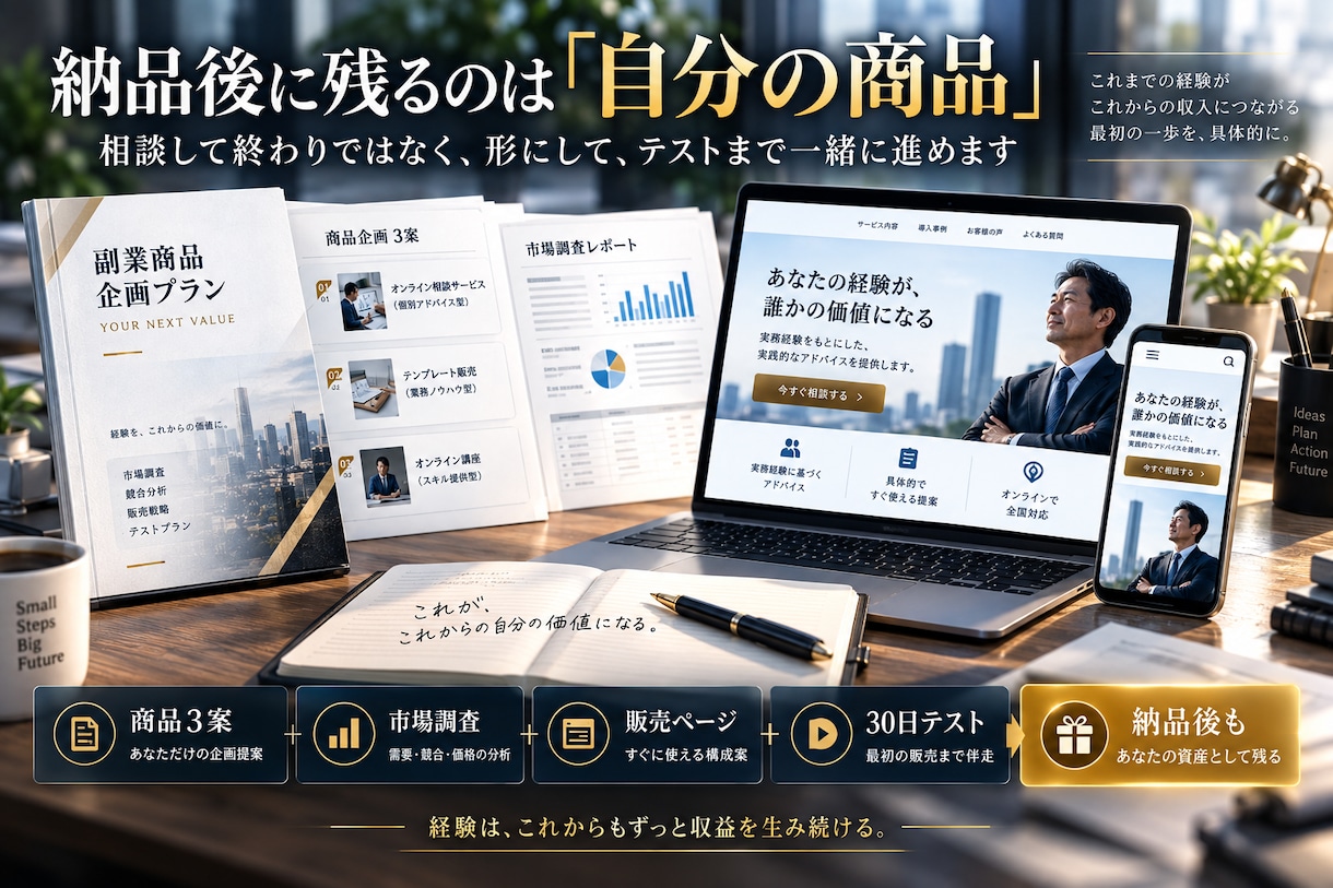 あなただから作れるオリジナルサービスを設計します 市場・競合まで調べて、売れる形まで一式設計 イメージ7