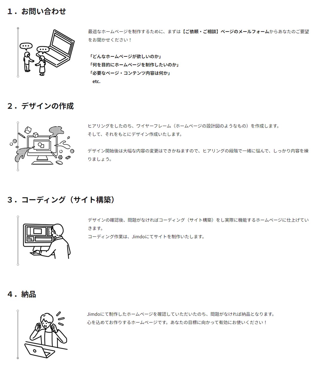 JimdoでWebサイトを格安で制作します 納品後もお客様が自由に編集できるWebサイトをお得に制作！ イメージ5