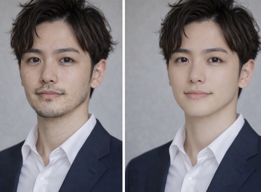 顔写真を自然にレタッチします やりすぎない、清潔感のある仕上がり イメージ4
