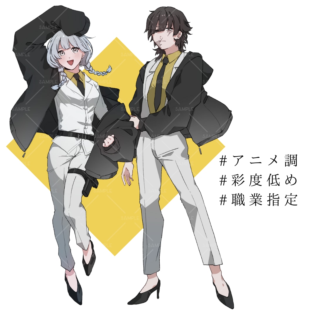 TRPG・動画・ゲーム用立ち絵制作承ります TRPGやゲーム、動画の立ち絵等オリキャライラストに！ イメージ2