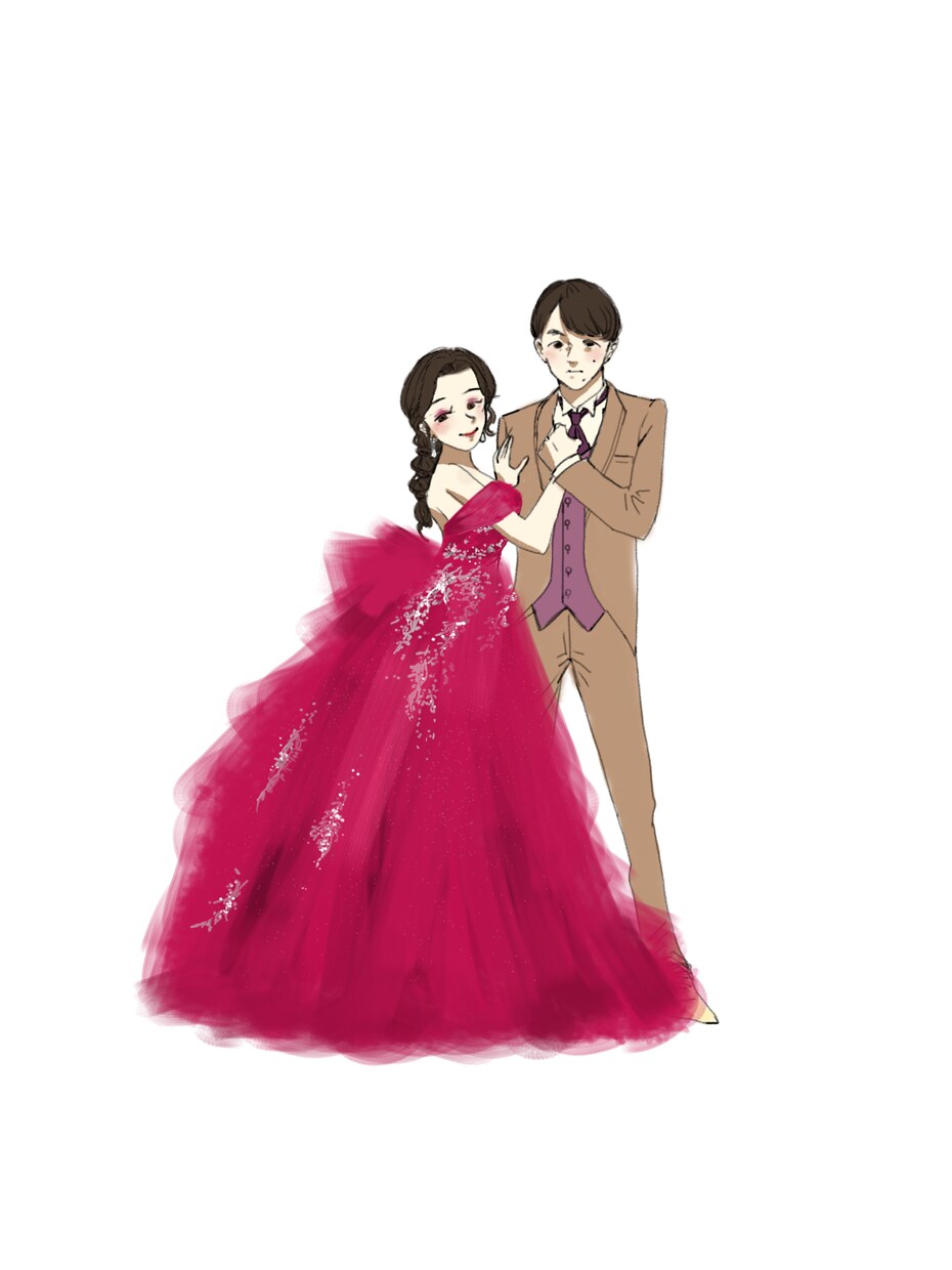 結婚式のドレス色当てクイズイラスト描きます 3〜5択の色当てクイズイラスト！ドレスを忠実に再現！ イメージ2