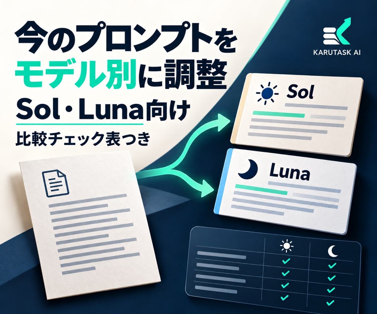 既存プロンプトをSol・Luna向けに整えます 今のプロンプトを2モデルで試すために調整 イメージ1
