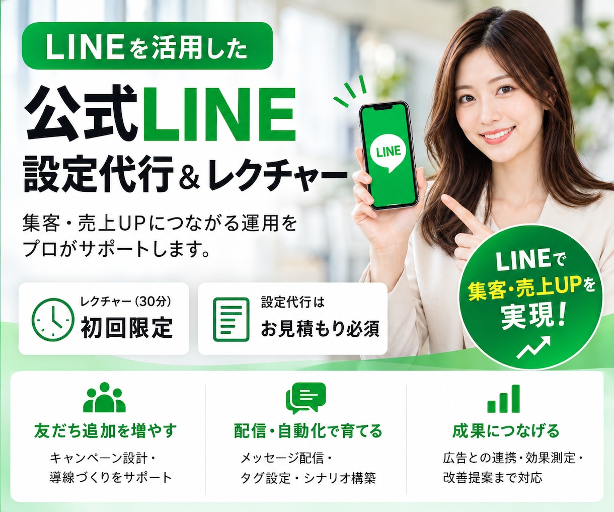 LINE広告設定・運用レクチャます //各種LINEマーケ、広告、シナリオ幅広く対応いたします。 イメージ1