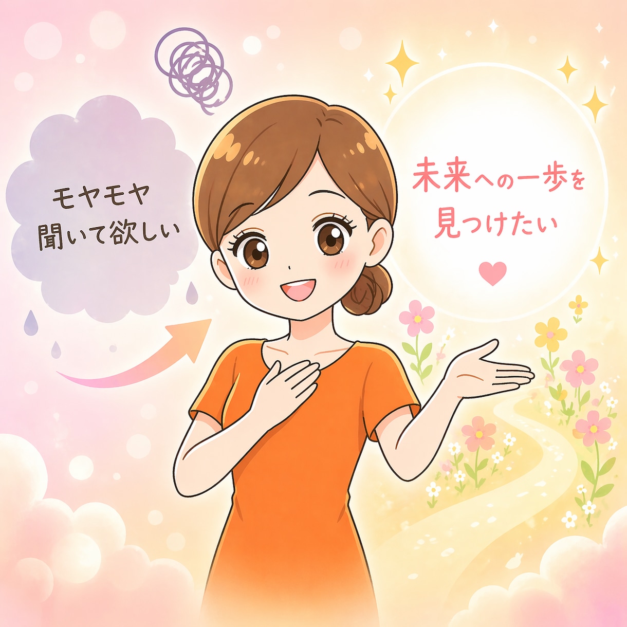 このままじゃいや！もやもや聞きます このまま時間が過ぎるのは嫌！未来の自分を話しましょう！ イメージ1
