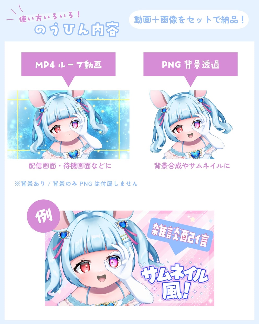 配信画面向け！ループアニメを制作します 商用利用込みの価格！静止画付きでグッズにも◎ イメージ4