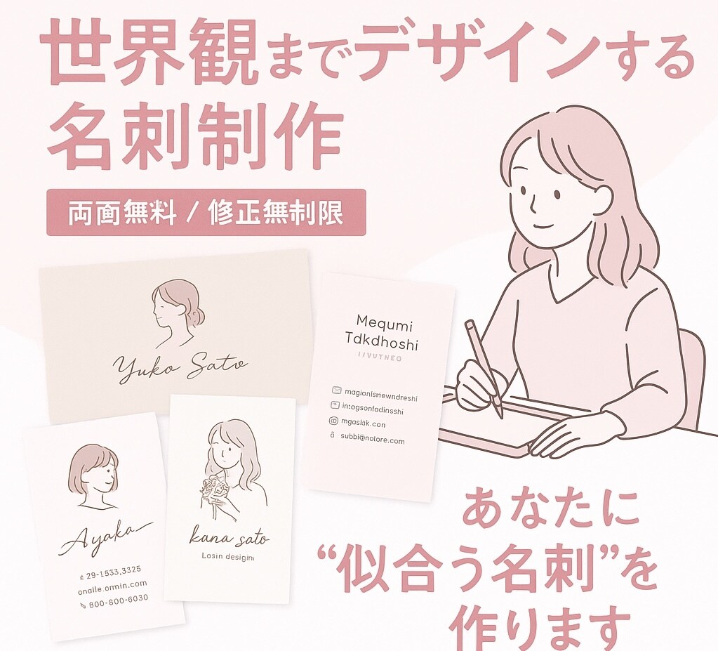 両面無料 | 世界観までデザインする名刺制作します “あなたの雰囲気を読み取って作る” エスパーデザイナー名刺。 イメージ2