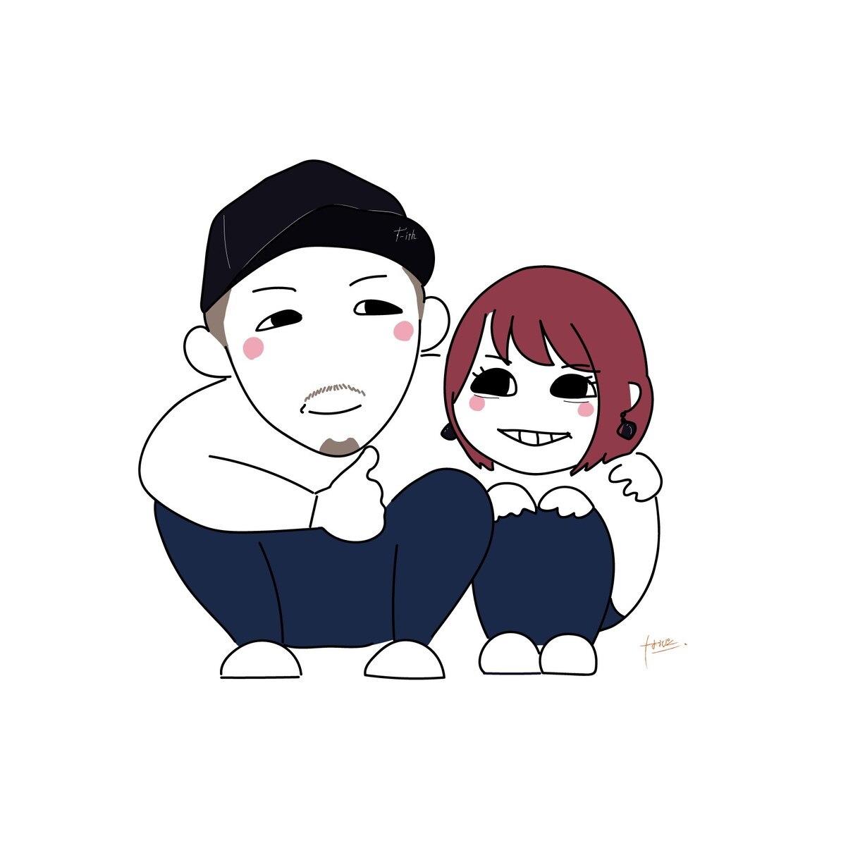 似顔絵アイコン“しゃがみにんげん”つくります 親しみやすく、愛されやすく、あなたをデフォルメしちゃいます！ イメージ6