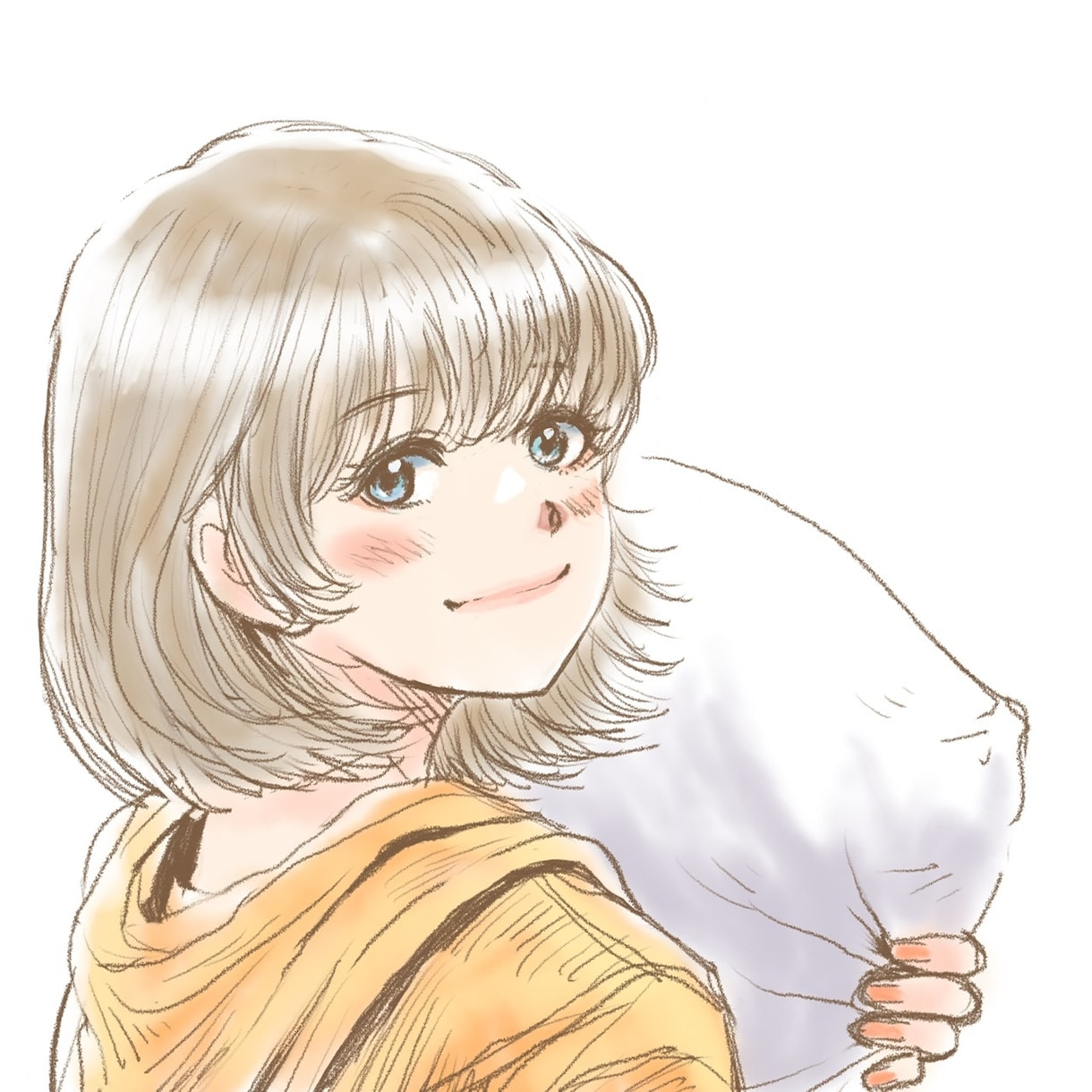 商用〇かわいい女性のシンプルなイラストを描きます 挿絵やアイコンに使用可能な愛嬌のあるかわいい女の子です イメージ2
