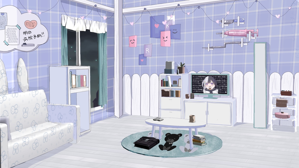 配信背景お描きします VTuber様の配信背景！ネームロゴやコメント欄作成も可能！ イメージ2