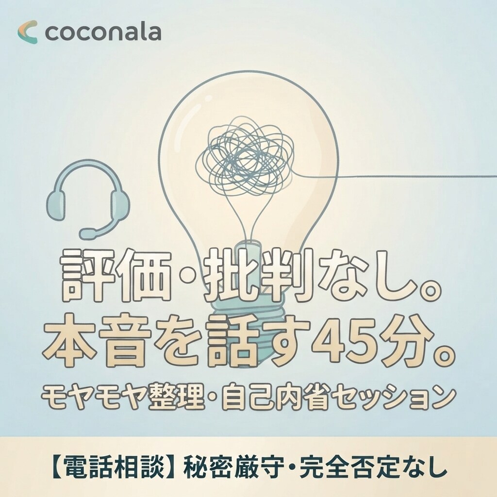 本音を吐き出す自己内省セッションを伴走します 評価・批判なし。モヤモヤした頭をスッキリ整理 イメージ1