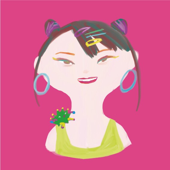 謎のマスコット付き？？ゆるい似顔絵を描きます 脱力な絵の具タッチの似顔絵です。肩に謎の妖精がついてきます。 イメージ6
