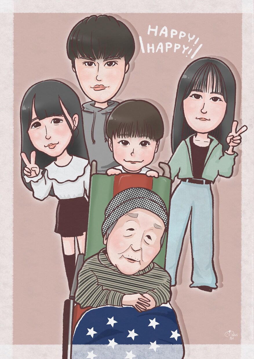 ２名様〜亡くなった方との「今」を似顔絵でお描きます 大切な方に「おかえり」と明るく声をかけられる心温まる似顔絵 イメージ6