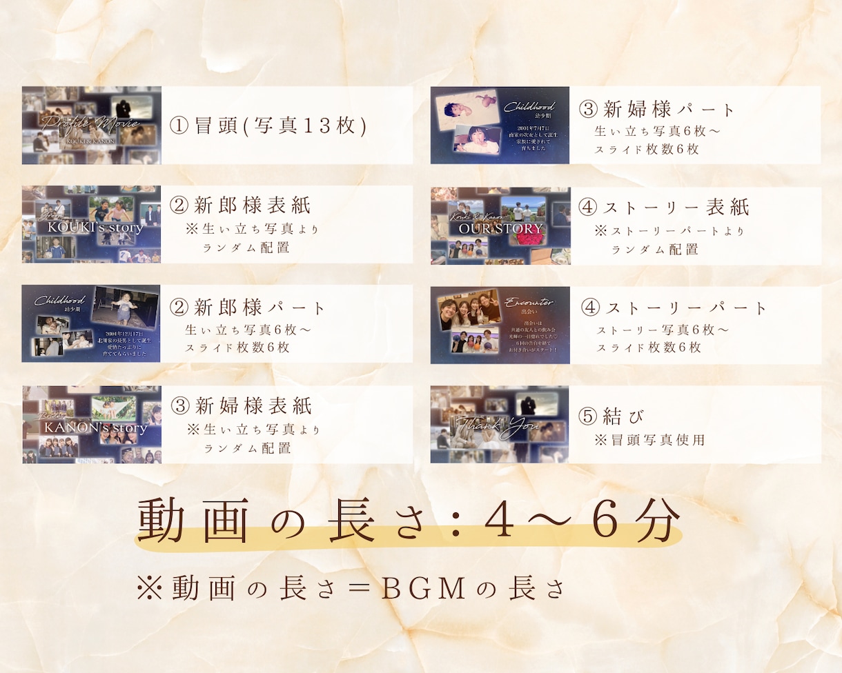 星がキラキラ輝く結婚式プロフィールムービー作ります ロマンチックな演出⭐︎圧巻な映像美でゲストもうっとり♡ イメージ1