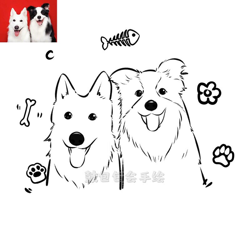 かわいいペットの似顔絵をお描きします 〜シンプルでかわいい線画で癒されます〜 イメージ5