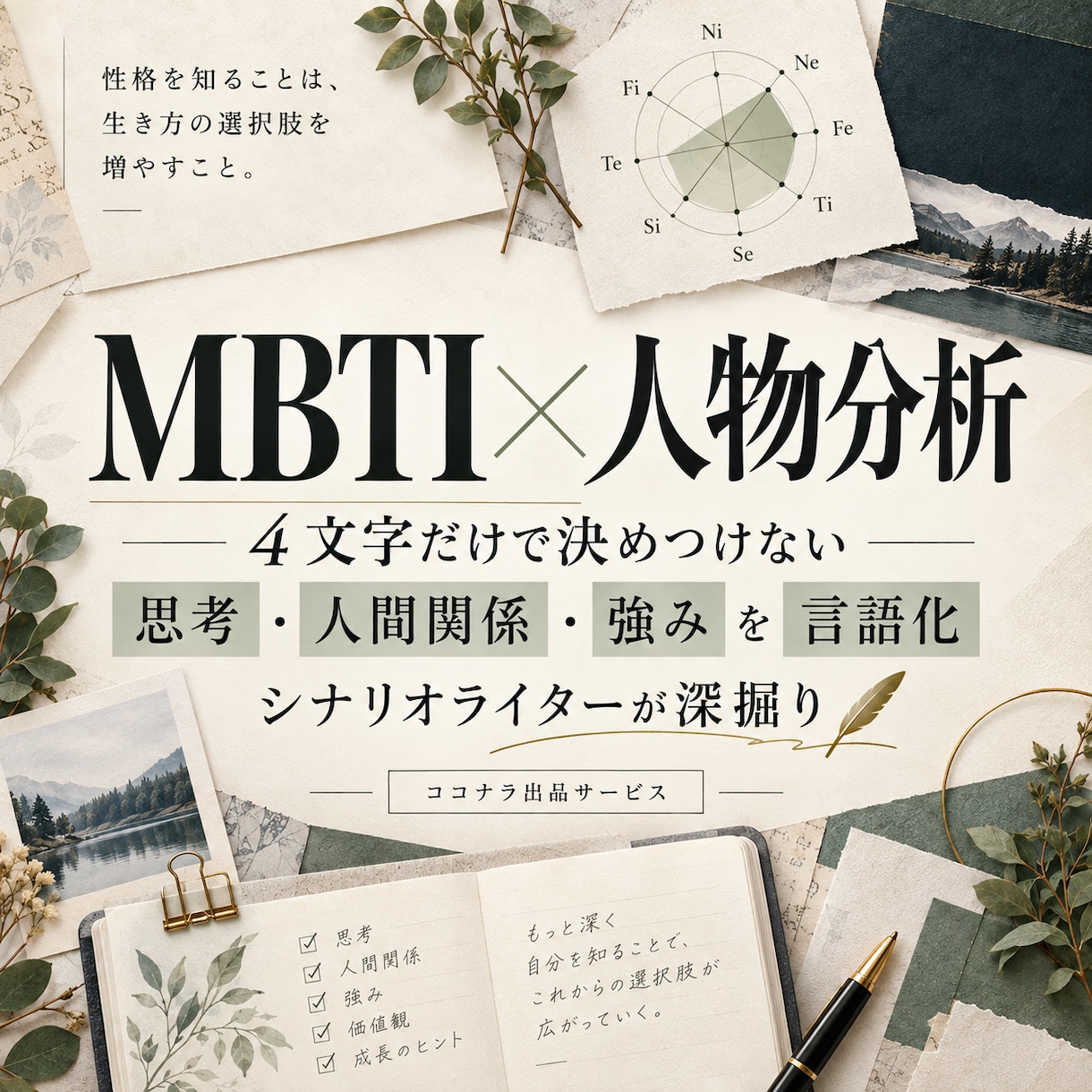 MBTI×人物分析であなたを言語化します 商業IP経験のあるシナリオライターがあなたを深掘り！ イメージ1