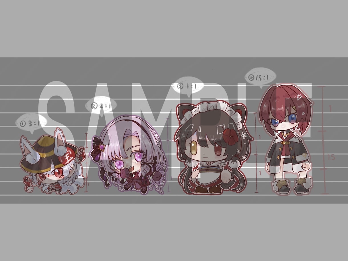 SDキャラを制作します ご希望にそった頭身のキャラクターを制作！ イメージ2