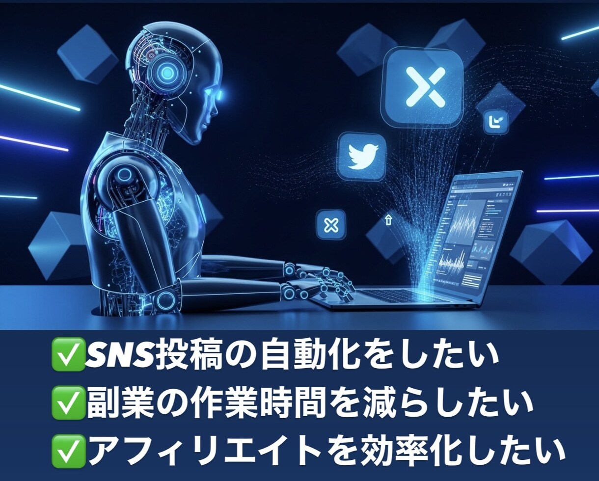 Xアフィリエイト完全自動化システム作ります SNS投稿を完全自動化してアフィリエイト運用を効率化 イメージ2