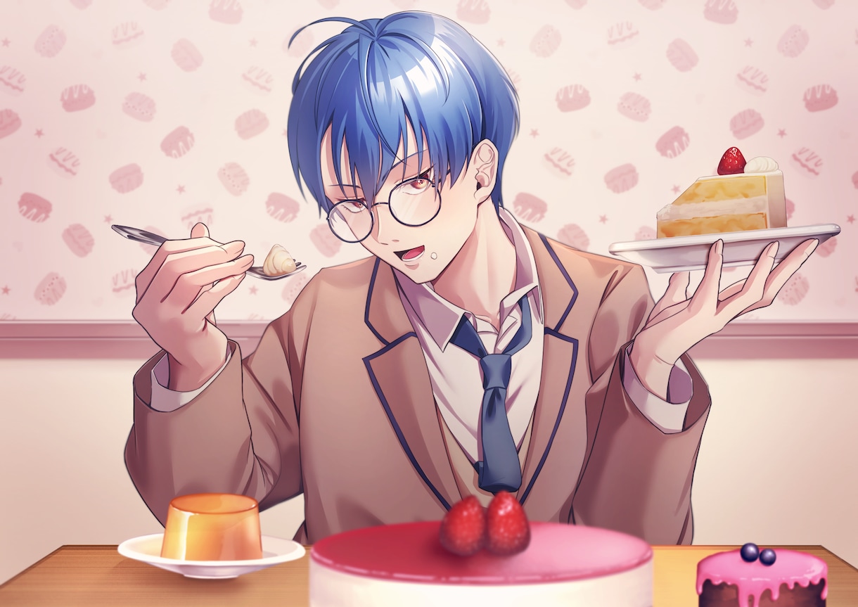 アイコン、サムネに！乙女ゲーム風イラスト制作します 学生の男性キャラクターを描くことが得意です！女性も描きます！ イメージ1