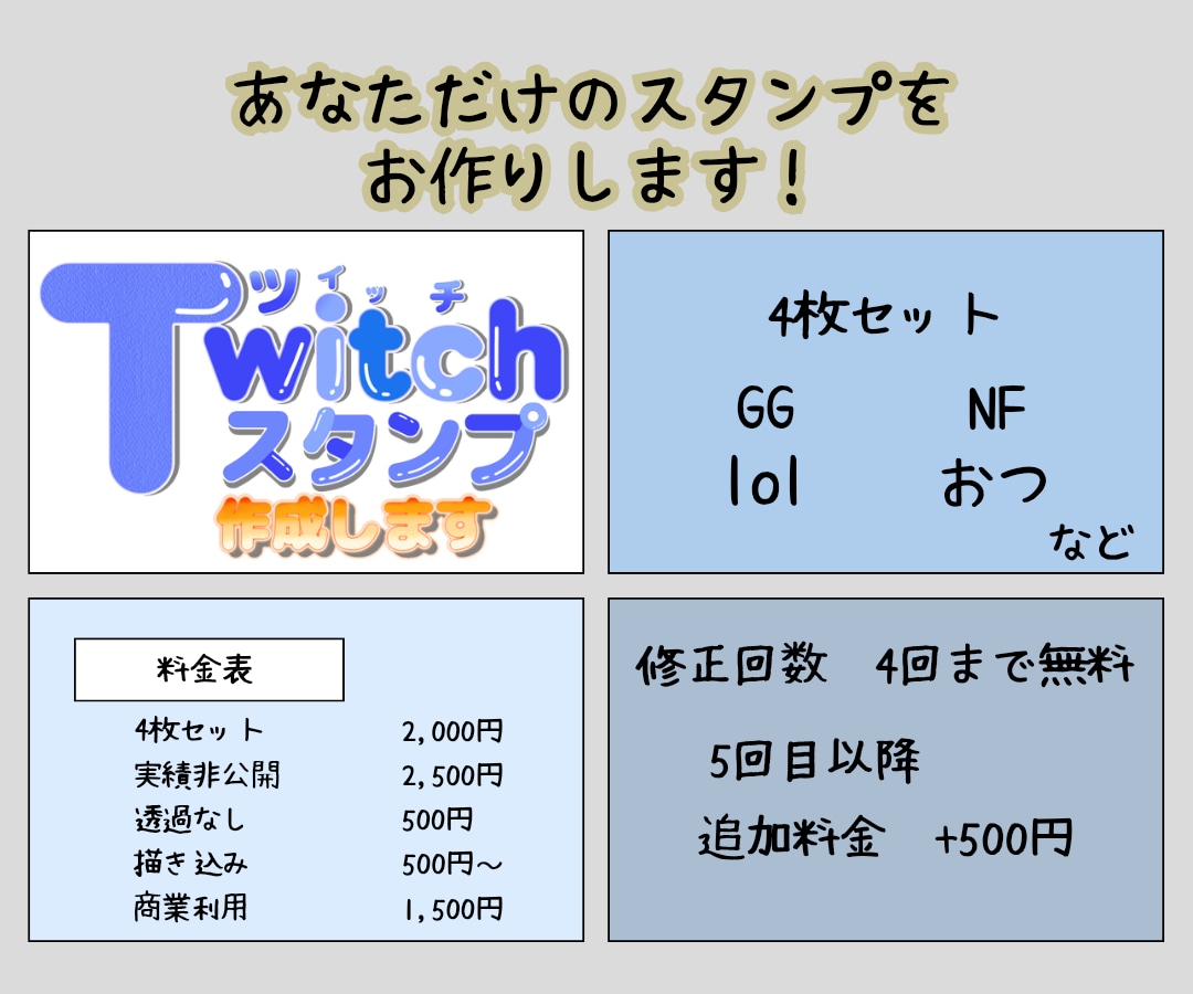 配信用のスタンプを作成します YouTube・Twitchなど向け(LINE用も可能) イメージ1