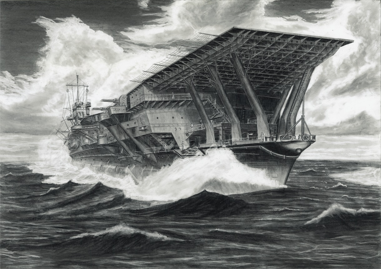 軍艦の絵を鉛筆画でお描きいたします あなたのご希望に沿う軍艦をお描きします。 イメージ1