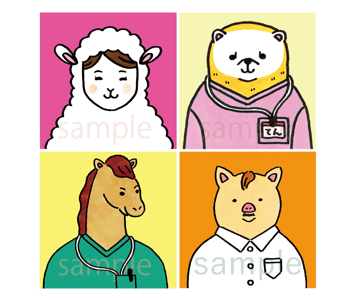ゆるタッチの擬人化アイコン描きます 動物でも食物でも★擬人化して差をつけてみませんか？ イメージ2