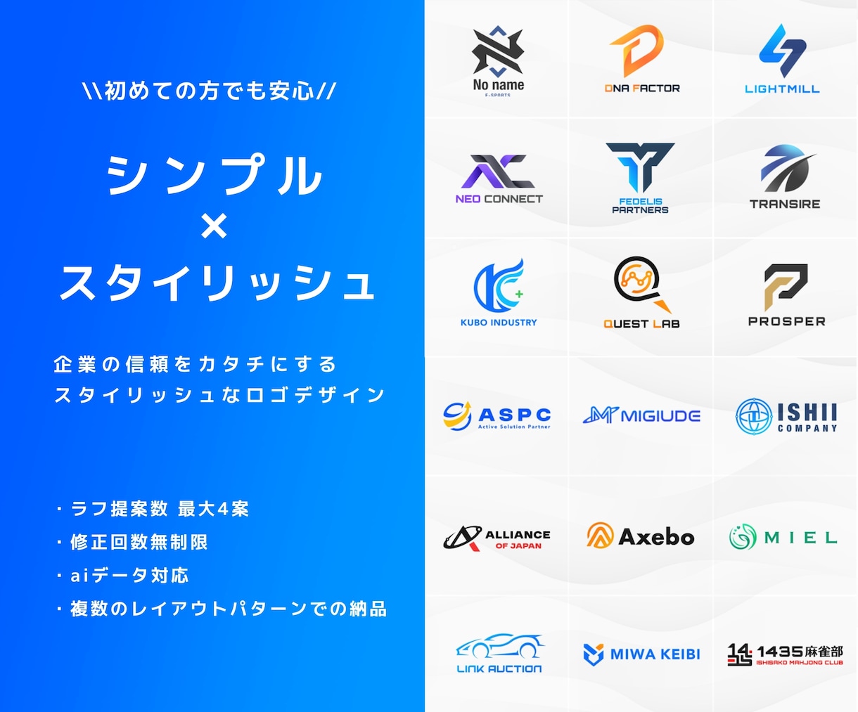 初めての方でも安心】会社、企業ロゴを作成します 企業の信頼を形にするスタイリッシュなロゴデザイン イメージ1