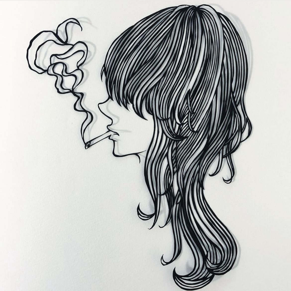モード系　女の子の切り絵をお届けします スタイリッシュな女の子の切り絵でお部屋にワンポイントを イメージ1