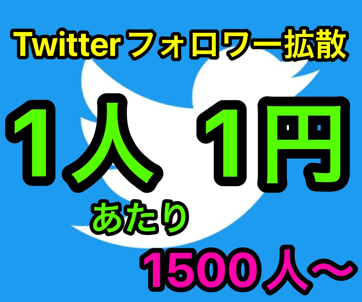 激安⭐️Twitterのフォロワー宣伝します 1人あたり1円で拡散いたします！1500人〜 イメージ1