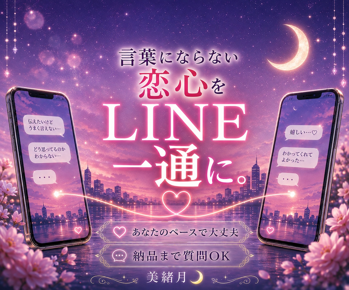 言葉にならない恋心をLINE一通にします まとまらない本音を、あなたの声のまま一通へ イメージ1
