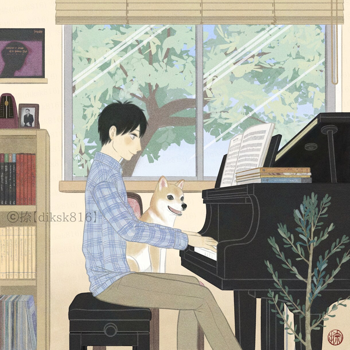優しく落ち着いた雰囲気の一枚絵描きます 水彩画・日本画風で落ち着きのある、懐かしいあたたかみのある絵 イメージ2