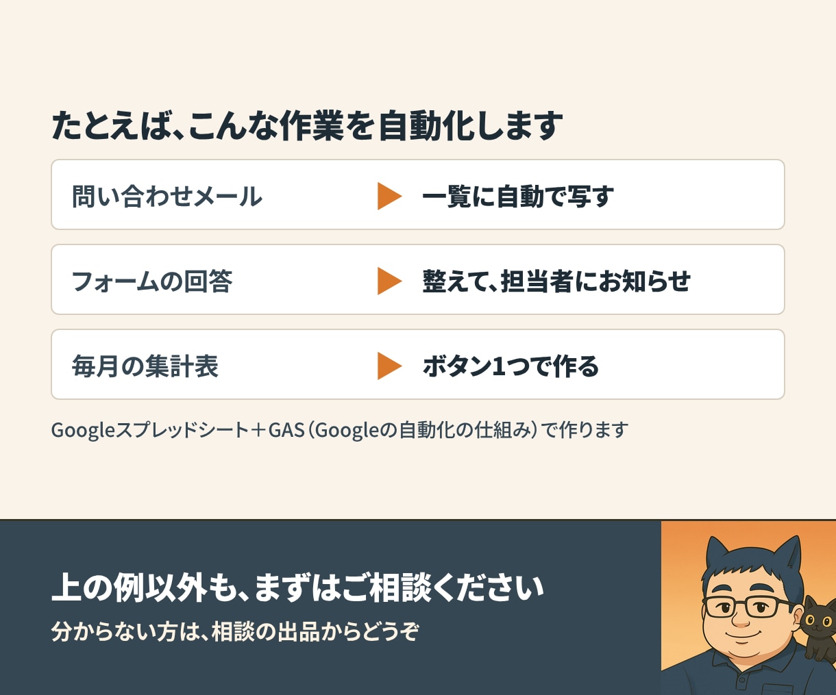 GAS・スプシで毎日の手作業を1つ自動化します マニュアル付き｜14日間サポート・回数の制限なし イメージ2