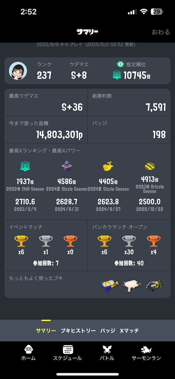 スプラ3 C帯〜Xマッチまで！ウデマエ代行します 最高ｘｐ２７００が爆速でウデマエ上げ！ イメージ1