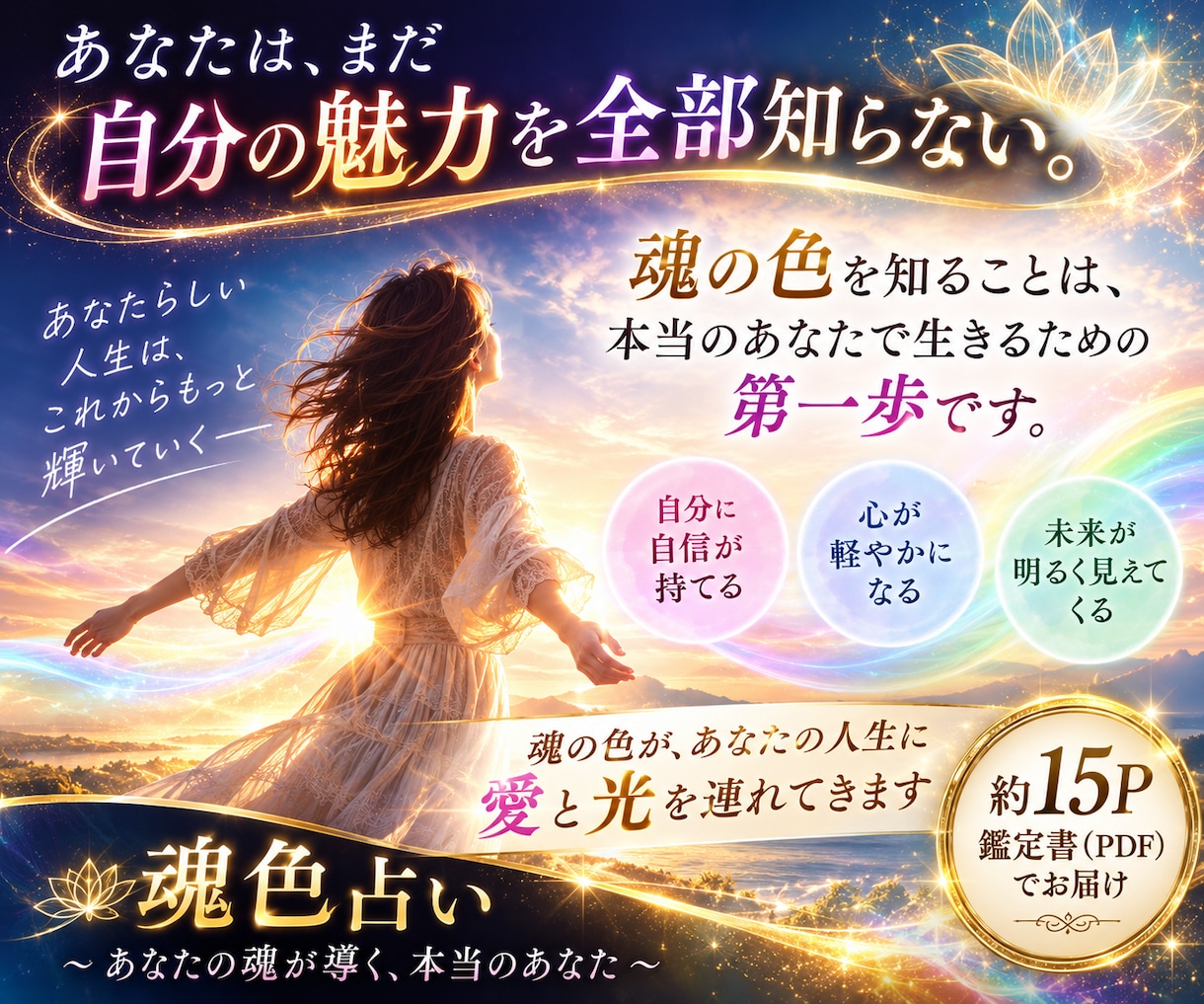 魂の色からあなたの才能・使命・役割を読み解きます ソウルカラー強み・能力・相性・開運法を約15P鑑定書でお届け イメージ5
