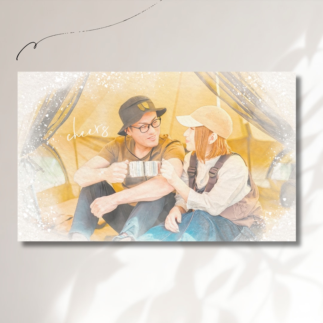 ふんわりとした水彩画風のリアル似顔絵を作成します 誕生日、ご結婚などお祝いやプレゼントに！キャンバスプリントも イメージ3